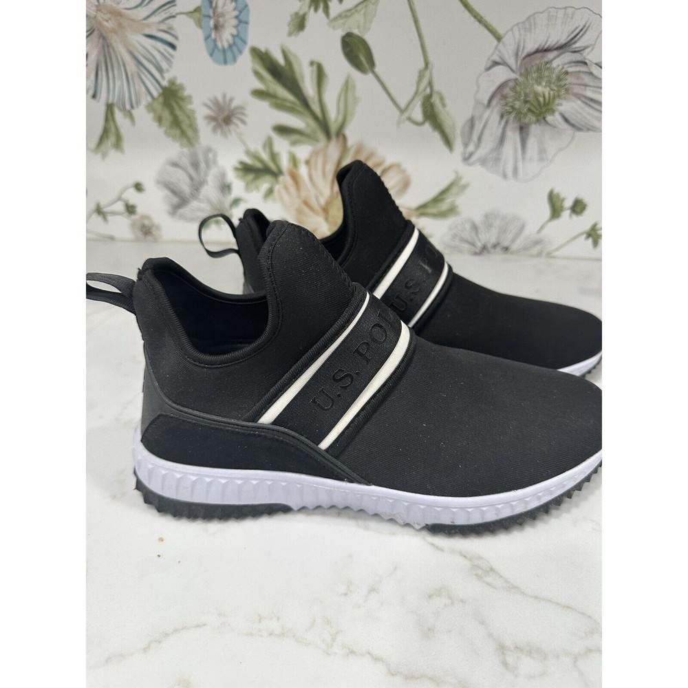 U.S. Polo Assn Wome's Black SlipOn Sneakers Casual Athletic Walking Shoes Sz 8.5
